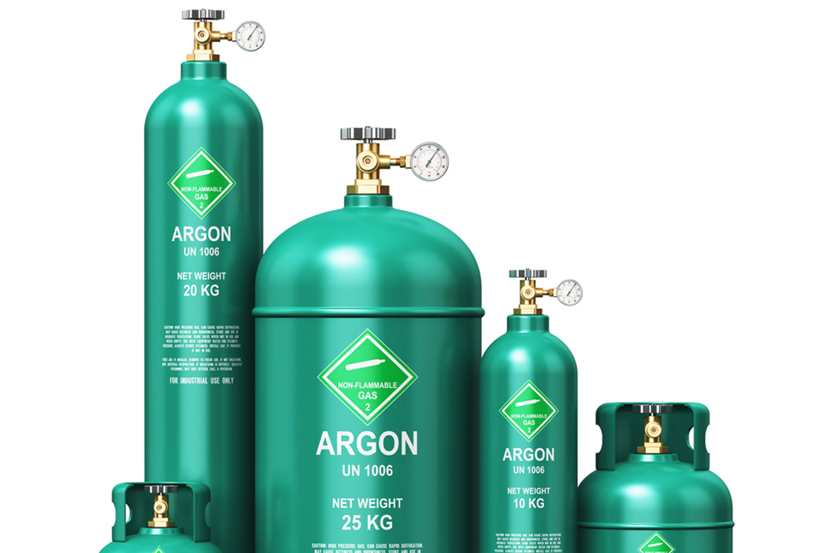 Argon gas cylinders